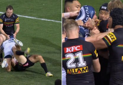 Things get heated after Dylan Edwards becomes overprotective of his star halfback