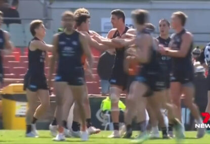 WATCH: Channel 7 vision shows heated scuffle between Blues at training