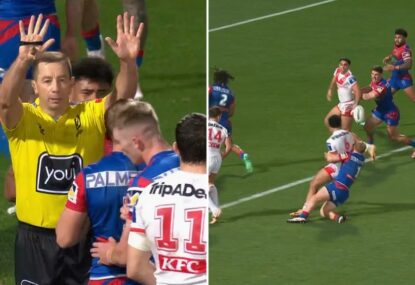 Knights fullback controversially sin-binned for unusual 'early' tackle
